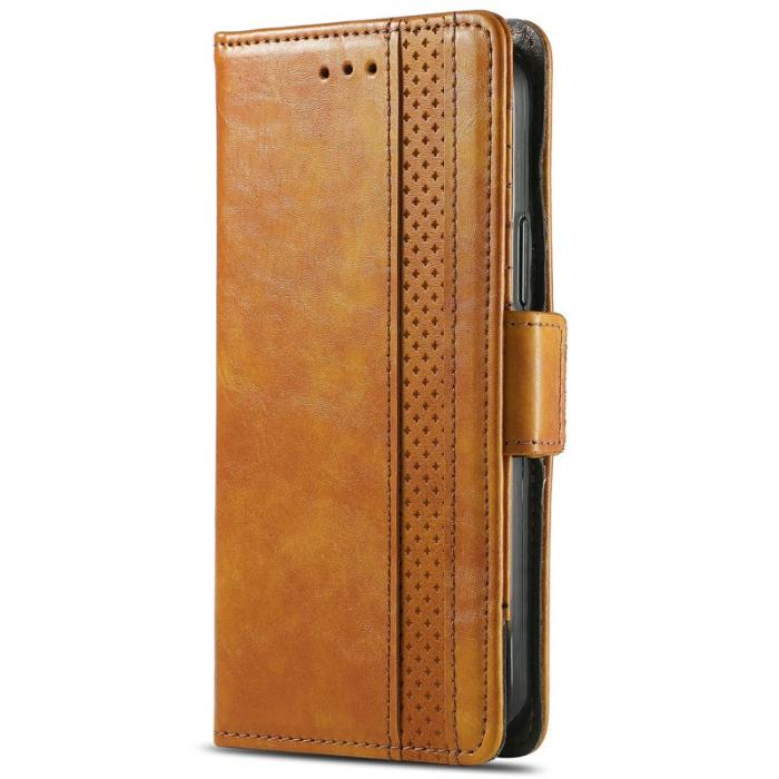 CASENEO - CASENEO Samsung Galaxy S24 FE Fodral PU Läder Ställ Light Brown