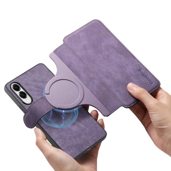 CASENEO - CASENEO Samsung Galaxy S25 Edge Fodral Äkta läder - Lila