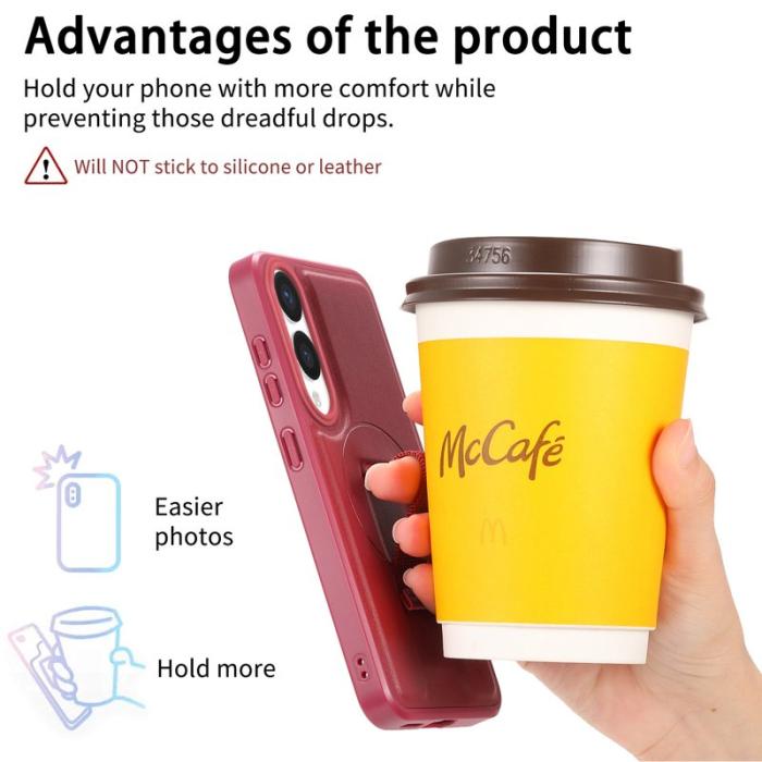 CASENEO - CASENEO Samsung Galaxy S25 Edge Fodral - PU Läder - Röd