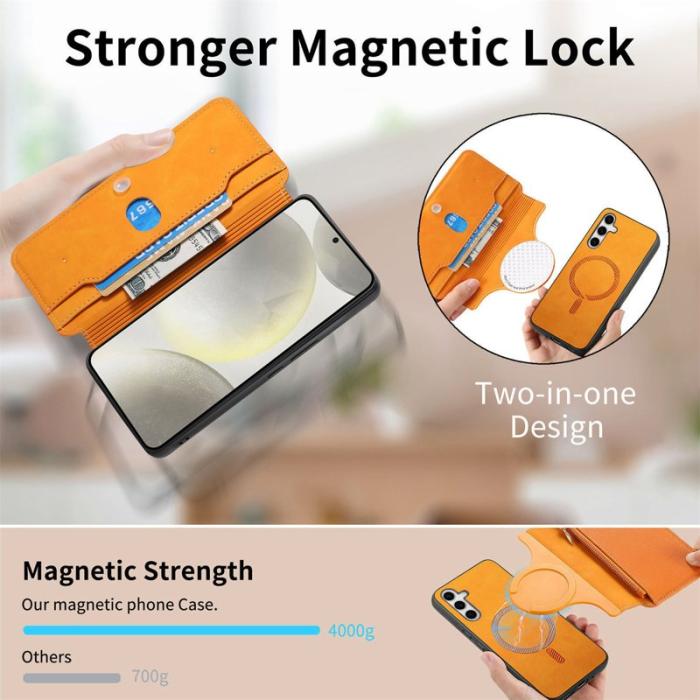 CASENEO - CASENEO Samsung Galaxy S25 Fodral Äkta läder - Gul