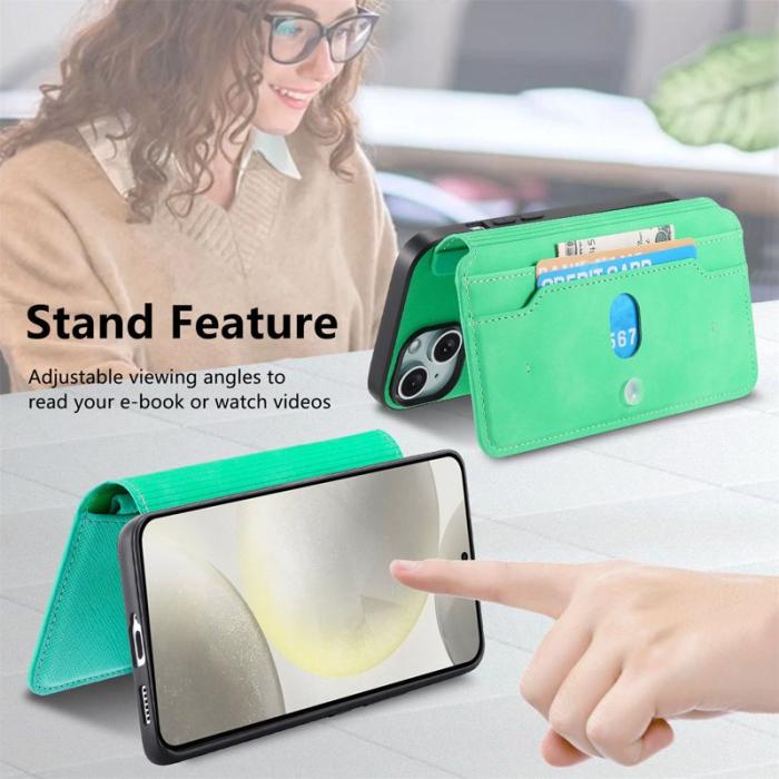 CASENEO - CASENEO Samsung Galaxy S25 Fodral Äkta läder - Grön