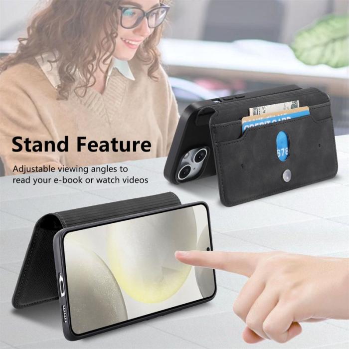 CASENEO - CASENEO Samsung Galaxy S25 Fodral Äkta läder - Svart