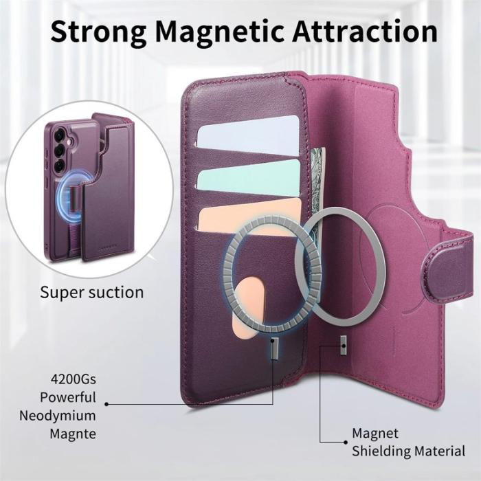 CASENEO - CASENEO Samsung Galaxy S25 Fodral Äkta läder - Lila