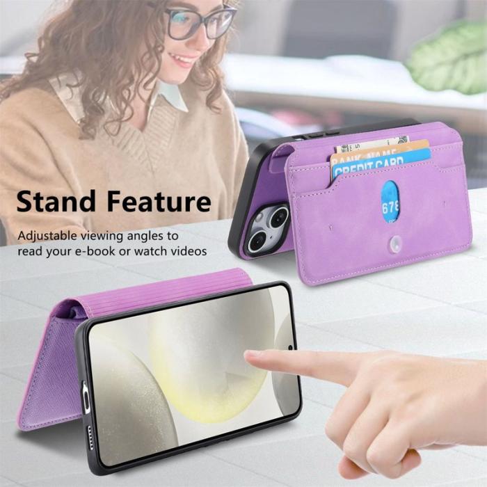 CASENEO - CASENEO Samsung Galaxy S25 Ultra Fodral Äkta läder - Lila