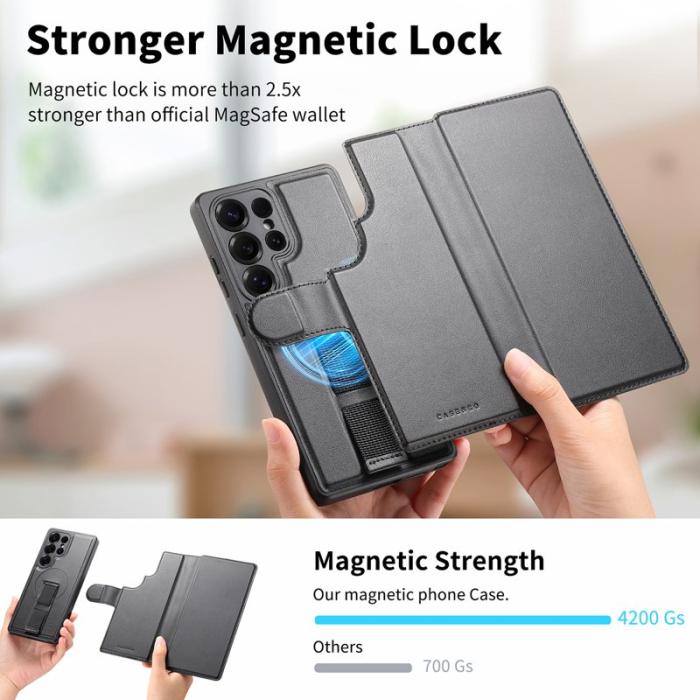 CASENEO - CASENEO Samsung Galaxy S25 Ultra Fodral Äkta läder - Svart