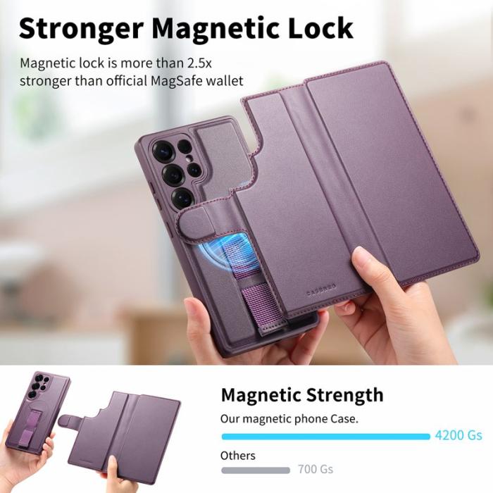 CASENEO - CASENEO Samsung Galaxy S25 Ultra Plånboksfodral Konstläder - Lila