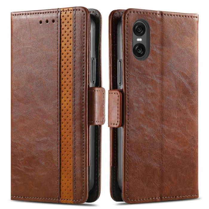 CASENEO - CASENEO Sony Xperia 10 VI Fodral PU Läder med RFID - Mörkbrun