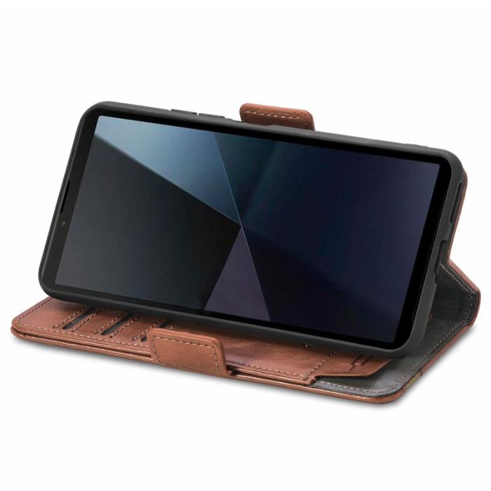 CASENEO - CASENEO Sony Xperia 10 VI Fodral PU Läder med RFID - Mörkbrun