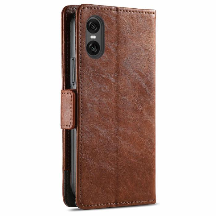CASENEO - CASENEO Sony Xperia 10 VI Fodral PU Läder med RFID - Mörkbrun