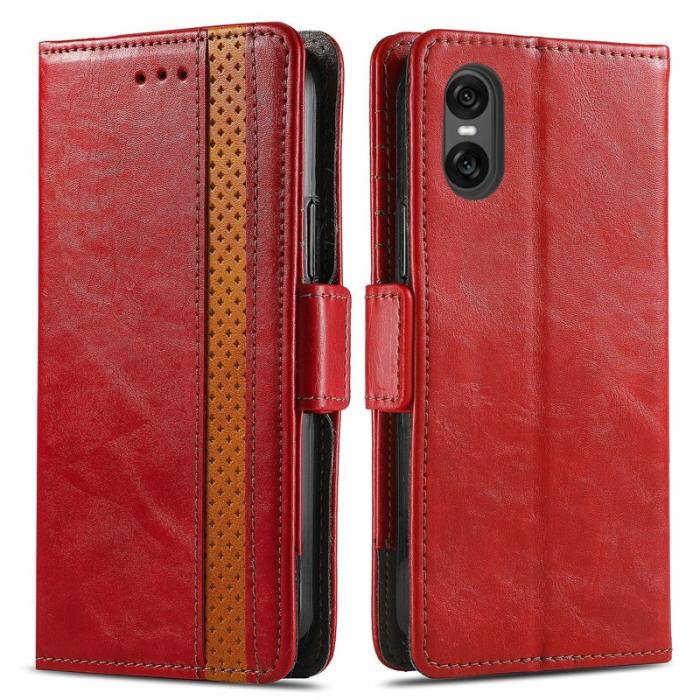 CASENEO - CASENEO Sony Xperia 10 VI Fodral PU Läder med RFID Röd