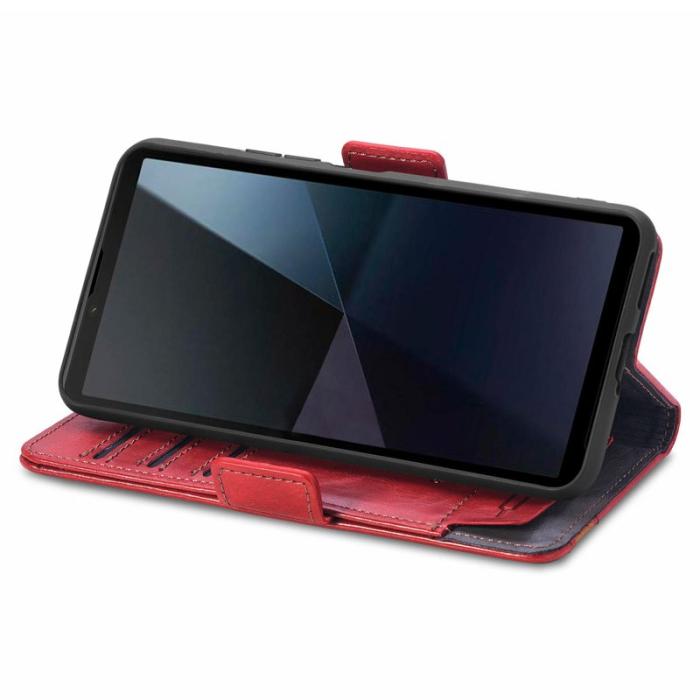 CASENEO - CASENEO Sony Xperia 10 VI Fodral PU Läder med RFID Röd