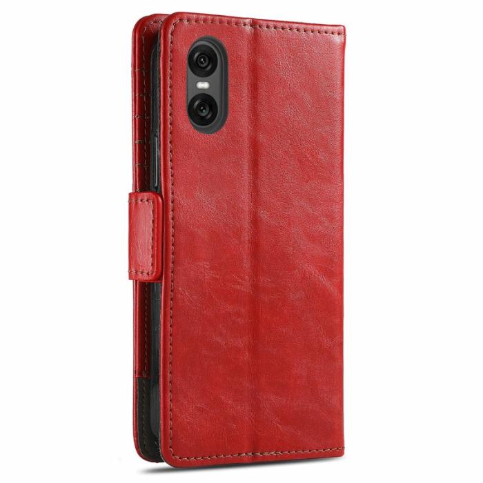 CASENEO - CASENEO Sony Xperia 10 VI Fodral PU Läder med RFID Röd