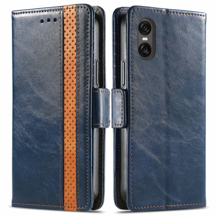 CASENEO - CASENEO Sony Xperia 10 VI Fodral PU Läder Ställ Dark Blue