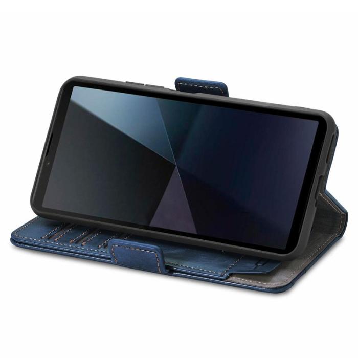 CASENEO - CASENEO Sony Xperia 10 VI Fodral PU Läder Ställ Dark Blue