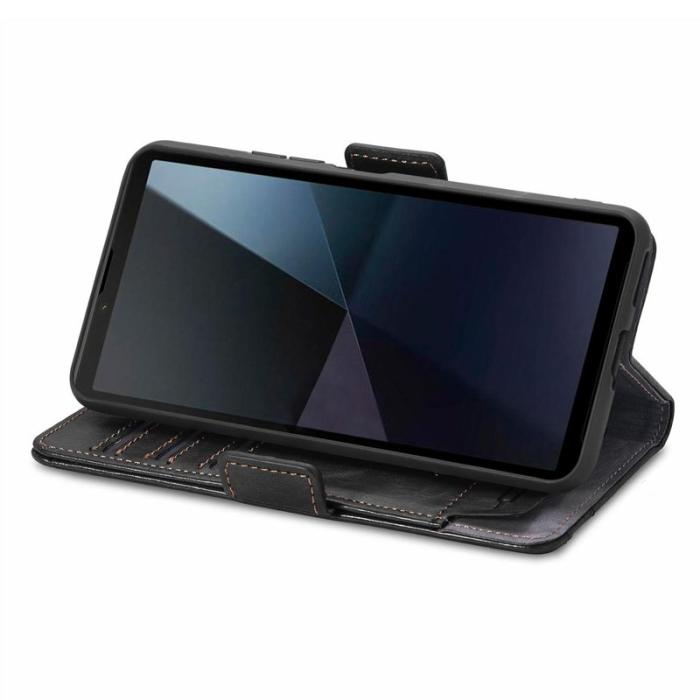 CASENEO - CASENEO Sony Xperia 10 VI Fodral PU Läder Ställ med RFID - Svart