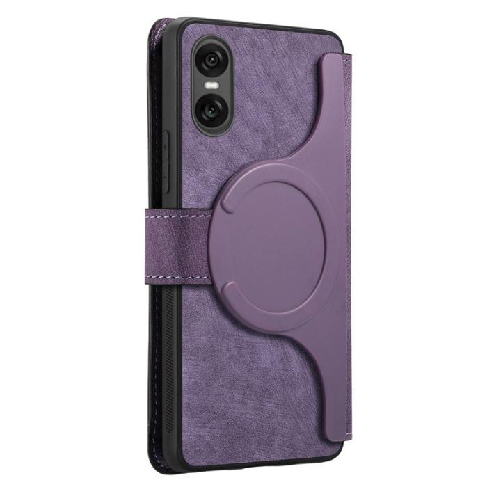 CASENEO - CASENEO Sony Xperia 10 VI Magnetiskt Fodral Läder - Lila