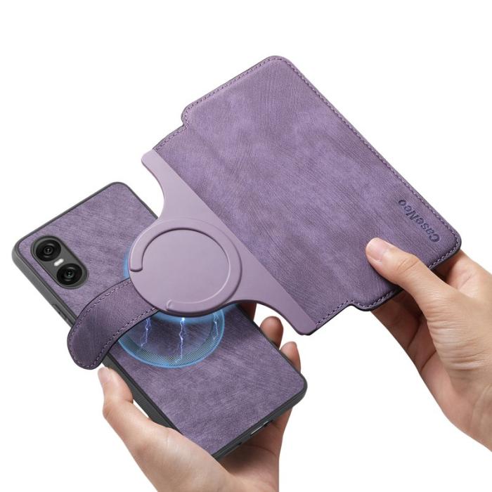 CASENEO - CASENEO Sony Xperia 10 VI Magnetiskt Fodral Läder - Lila