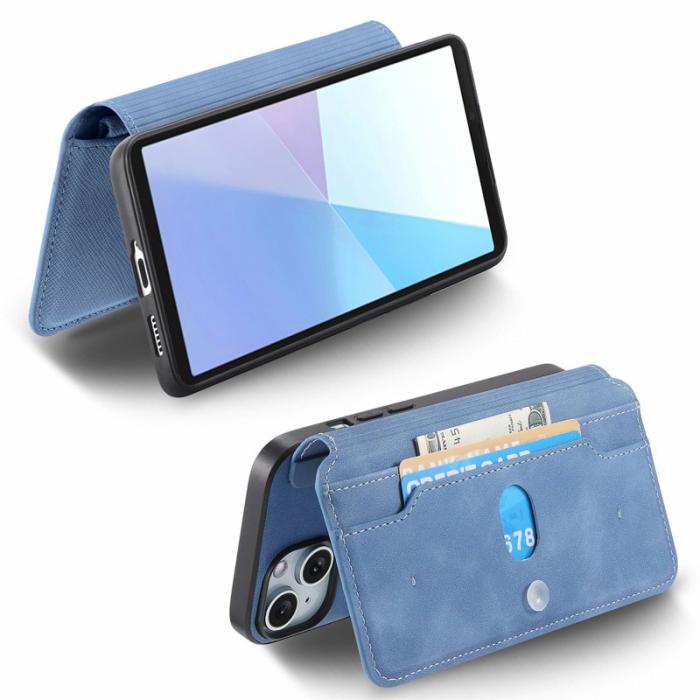 CASENEO - CASENEO Sony Xperia 10 VI Skal Läder Avtagbar Magnet Blå