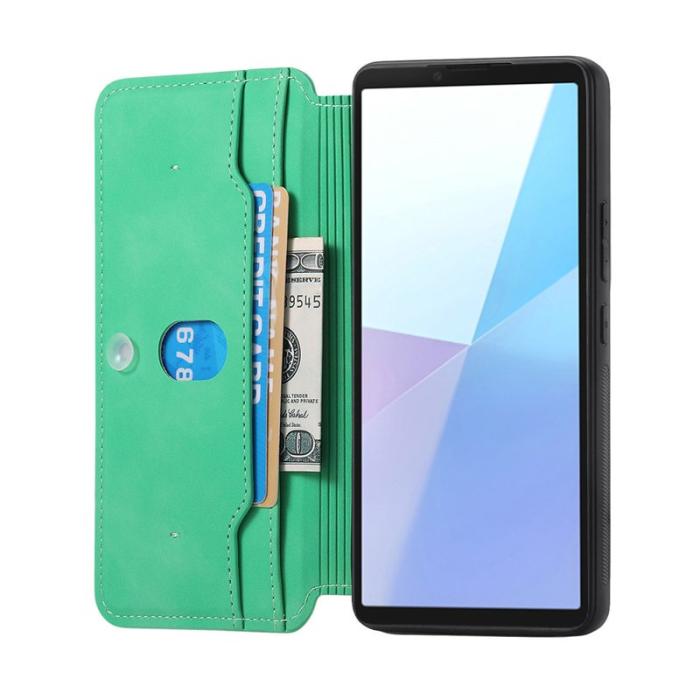 CASENEO - CASENEO Sony Xperia 10 VI Skal Läder Avtagbar Magnet Grön