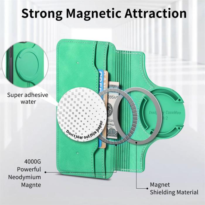 CASENEO - CASENEO Sony Xperia 10 VI Skal Läder Avtagbar Magnet Grön