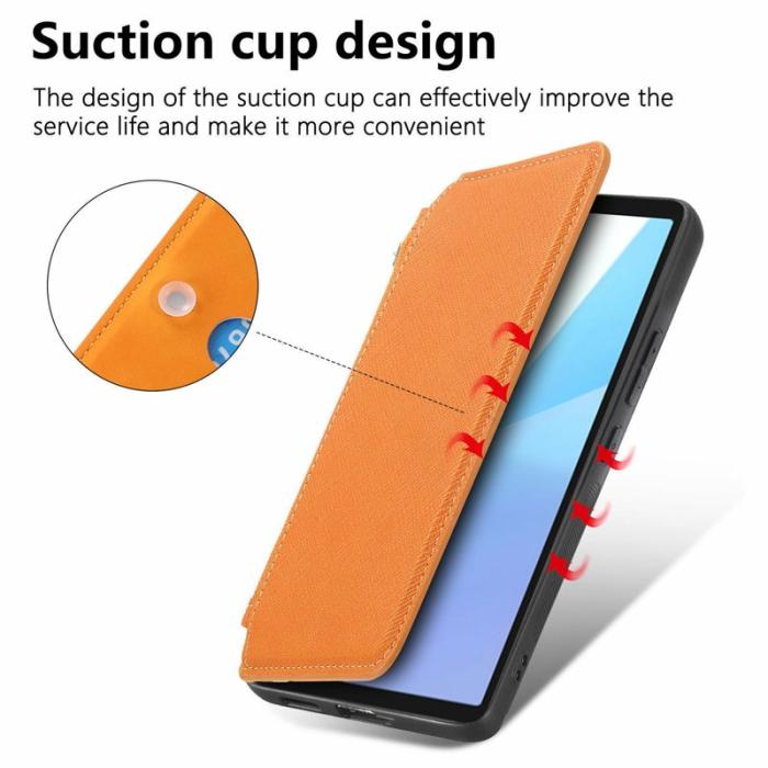 CASENEO - CASENEO Sony Xperia 10 VI Skal Läder Avtagbar Magnet Gul