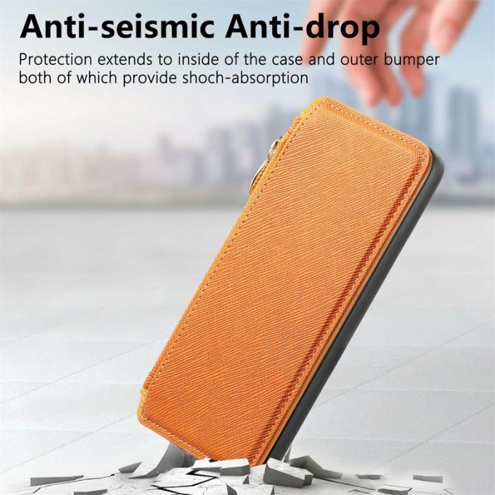 CASENEO - CASENEO Sony Xperia 10 VI Skal Läder Avtagbar Magnet Gul