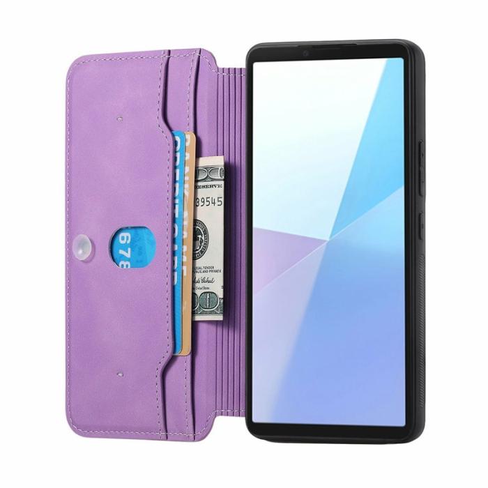 CASENEO - CASENEO Sony Xperia 10 VI Skal Läder Avtagbar Magnetisk Lila