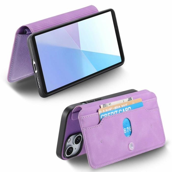 CASENEO - CASENEO Sony Xperia 10 VI Skal Läder Avtagbar Magnetisk Lila