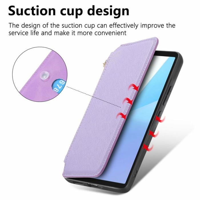 CASENEO - CASENEO Sony Xperia 10 VI Skal Läder Avtagbar Magnetisk Lila