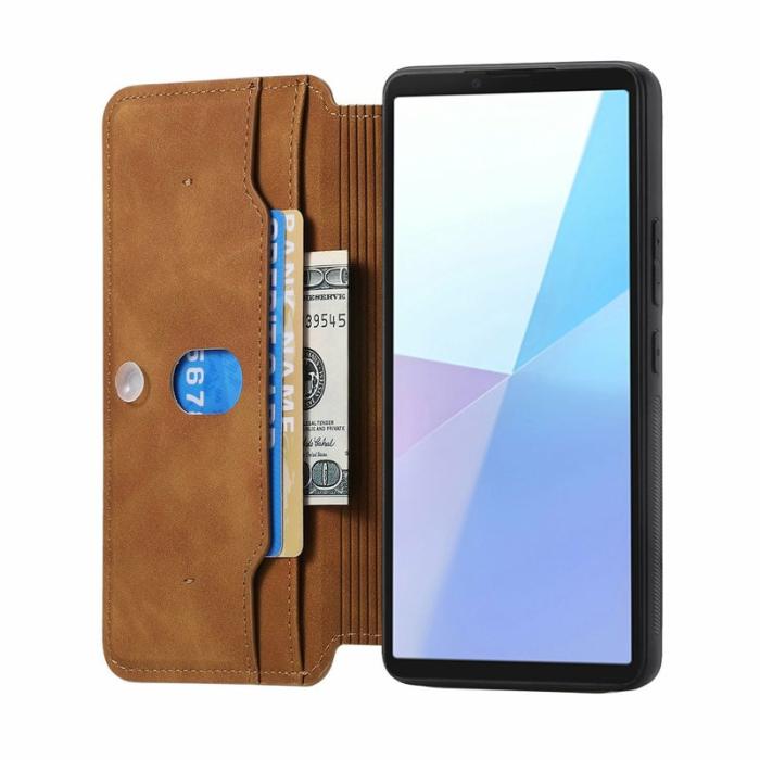 CASENEO - CASENEO Sony Xperia 10 VI Skal Läder Avtagbart Magnetiskt Brun