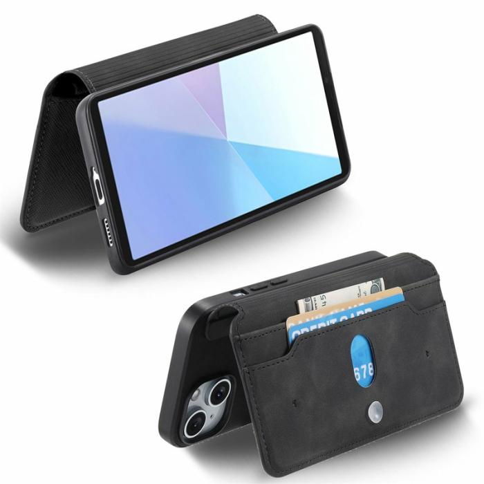 CASENEO - CASENEO Sony Xperia 10 VI Skal Läder Detachable Magnetisk Svart