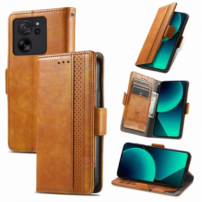 CASENEO - CASENEO Xiaomi 13T / 13T Pro / Redmi K60 Ultra Skal - PU Läder - Ljusbrun