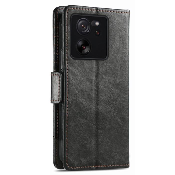 CASENEO - CASENEO Xiaomi 13T / 13T Pro Skal Äkta läder - Svart