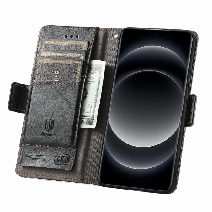 CASENEO - CASENEO Xiaomi 14 Ultra Fodral PU Läder Ställ med RFID - Svart