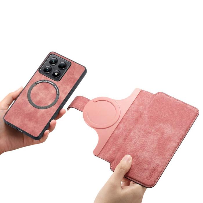 CASENEO - CASENEO Xiaomi 14T Pro Fodral i Läder - Magnetisk - Rosa