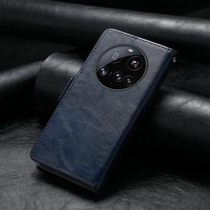 CASENEO - CASENEO Xiaomi 15 Ultra Skal PU Läder Ställ med RFID - Mörkblå