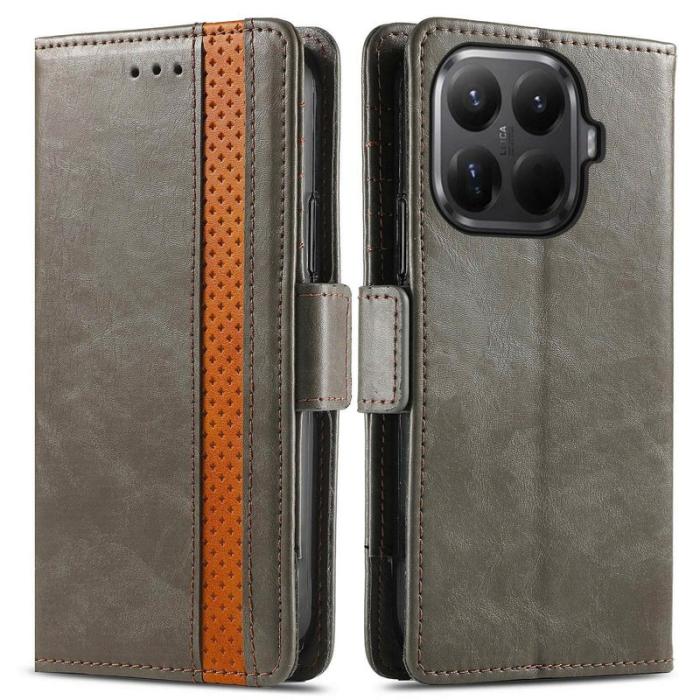 CASENEO - CASENEO Xiaomi 15T Pro Skal PU Läder Ställ med RFID Blockering Grå