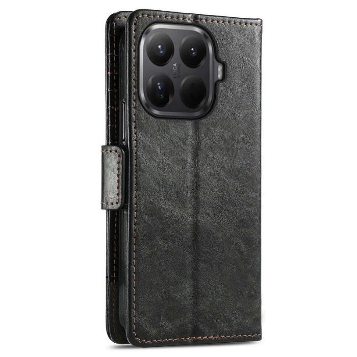CASENEO - CASENEO Xiaomi 15T Pro Skal PU Läder Ställ med RFID Blockering - Svart