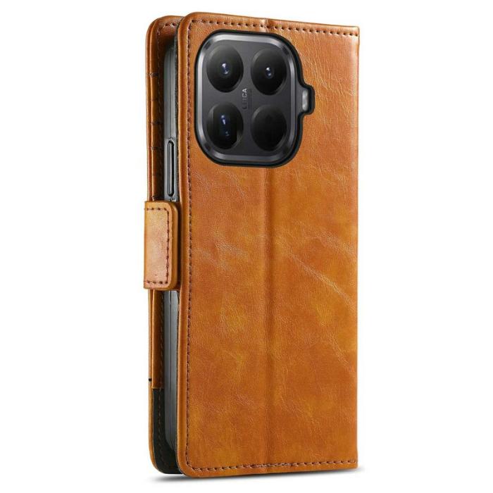 CASENEO - CASENEO Xiaomi 15T Pro Skal PU Läder Ställ med RFID Skydd - Ljusbrun