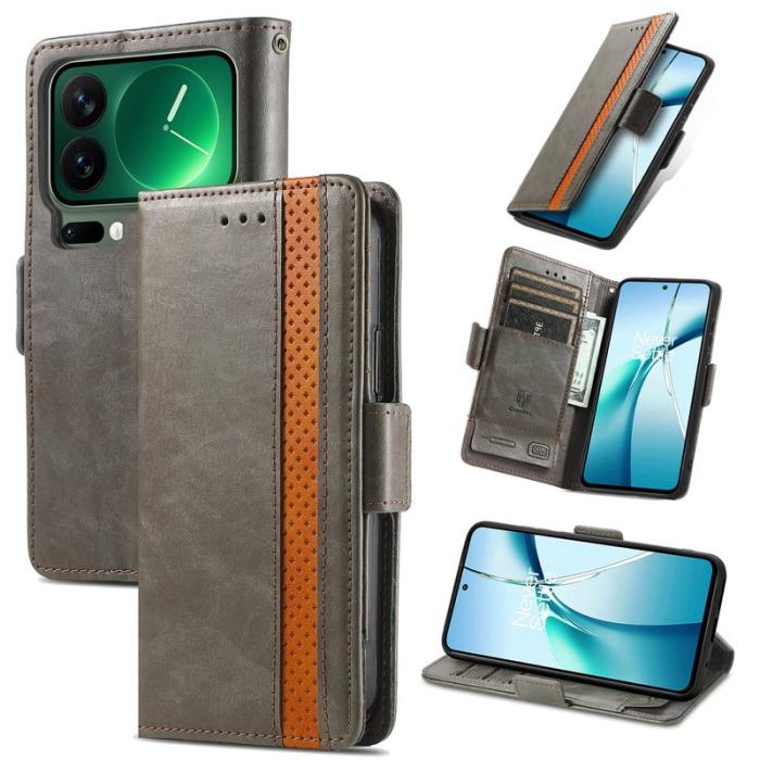 CASENEO - CASENEO Xiaomi 17 Pro Skal PU Läder Fodral med RFID - Grå