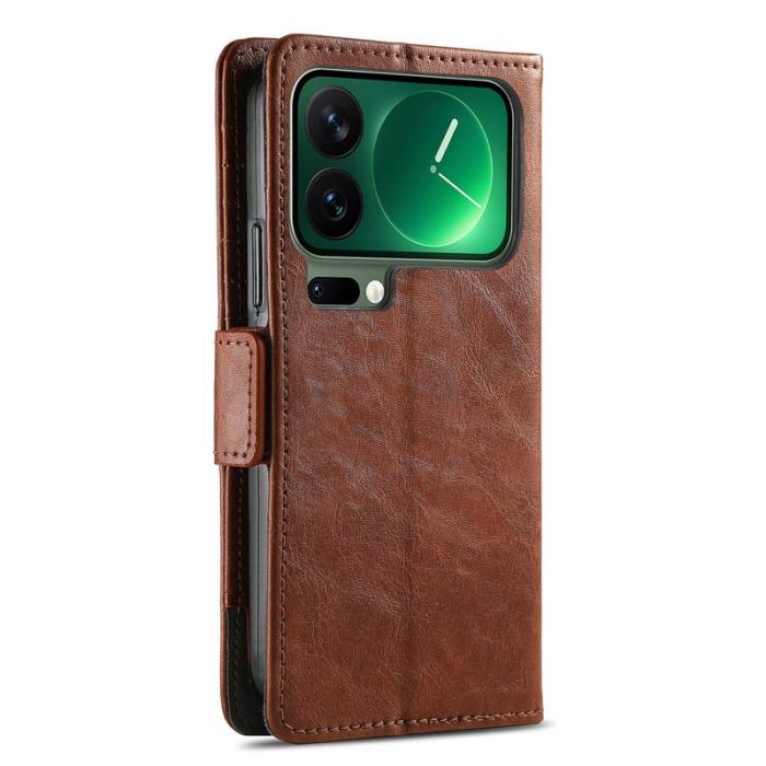 CASENEO - CASENEO Xiaomi 17 Pro Skal PU Läder Fodral med RFID - Mörkbrun