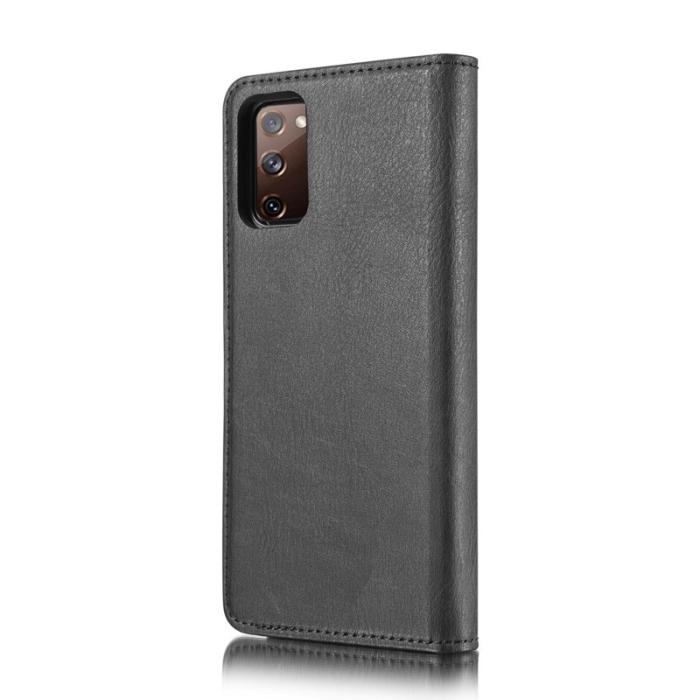 DG.MING - DG.MING 2-i-1 Delbar Läderplånbok + PC Baksida Samsung Galaxy S20 FE Svart