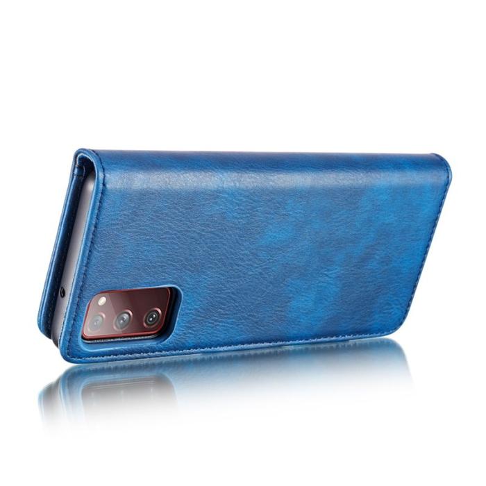 DG.MING - DG.MING 2-i-1 Läderplånboksfodral för Samsung Galaxy S20 FE - Blå