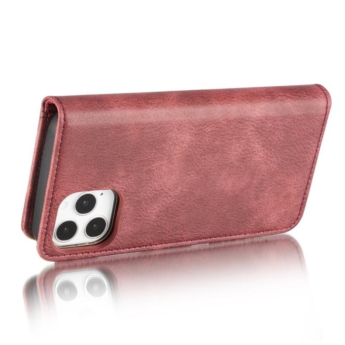 DG.MING - DG.MING 2-in-1 Fodral i Splitleder för iPhone 13 mini - Röd