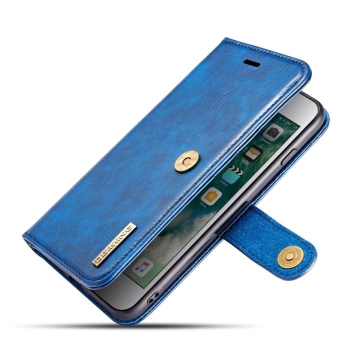 DG.MING - DG.MING 2-in-1 Plånboksfodral i Splitläder för iPhone 7 Plus - Blå