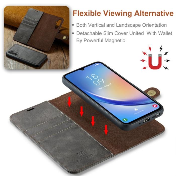 DG.MING - DG.MING Galaxy A34 5G Fodral Detachable Magnetisk Grå