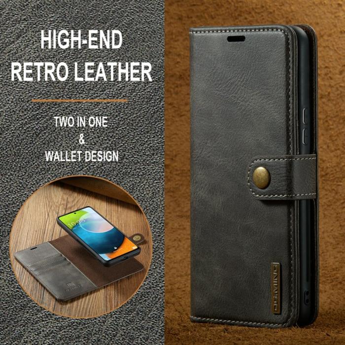 DG.MING - DG.MING Galaxy A53 5G Fodral i delbart läder - Grå