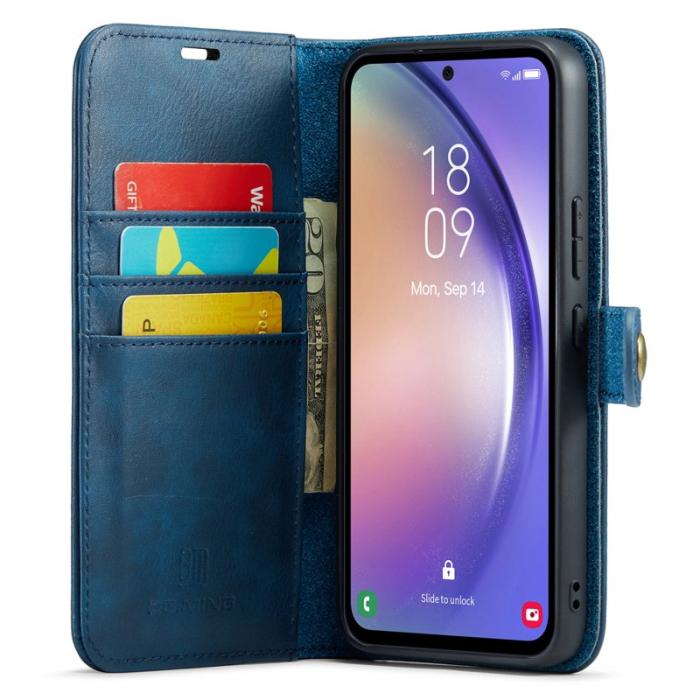 DG.MING - DG.MING Galaxy A54 5G Plånboksfodral i Äkta läder- Blå