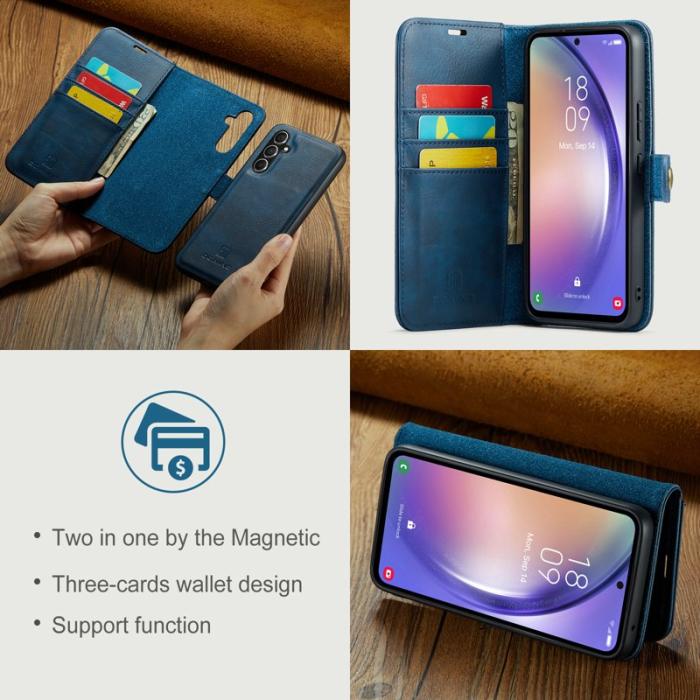 DG.MING - DG.MING Galaxy A54 5G Plånboksfodral i Äkta läder- Blå