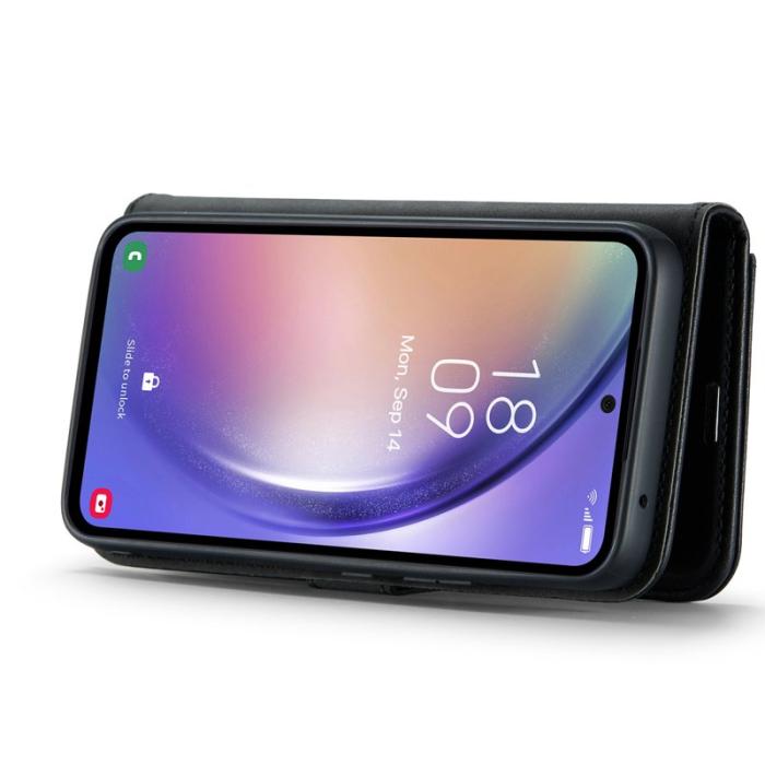 DG.MING - DG.MING Galaxy A54 5G Plånboksfodral i Äkta läder med ställ - Svart